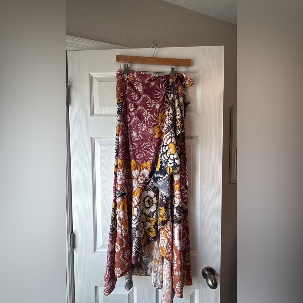 Anthropologie Women's Skirt Maeve Ruffled Maxi Skirt Multicolor Floral Sz Medium - Picture 2 of 12